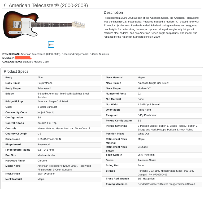 Fender Telecaster American Series (USA 2007)