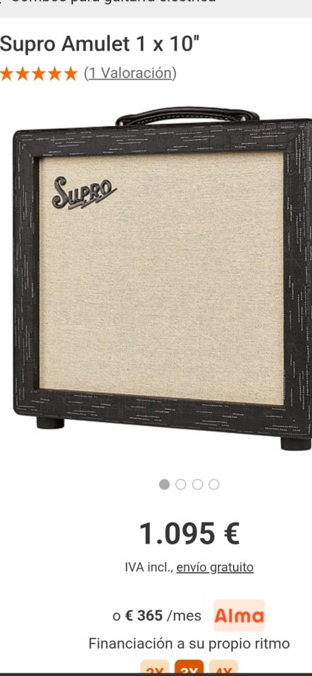 Amplificador Supro Amulet 1x10 15 watios