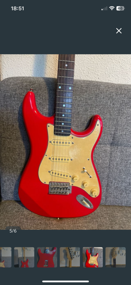 Guitarra Eléctrica Maison tipo Strato Roja de segunda mano · Foto 5 de 6 · Madrid · 130 €