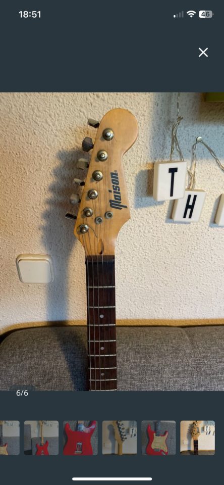 Guitarra Eléctrica Maison tipo Strato Roja de segunda mano · Foto 6 de 6 · Madrid · 130 €