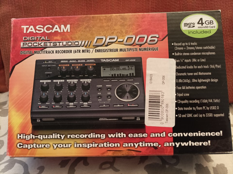 vendo Tascam pocketstudio DP-006 de segunda mano · Foto 2 de 6 · Barcelona · 130 €