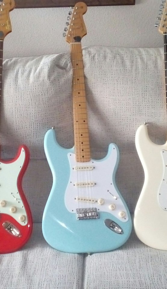 Fender Stratocaster, Classic 50, Daphne Blue por Fender Telecaster
