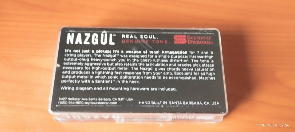 Pastilla Seymour Duncan Nazgul 7 cuerdas pasiva Puente Soapbar.