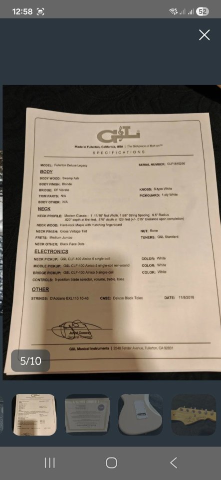 Guitarra G&L Legacy Fullerton Deluxe USA