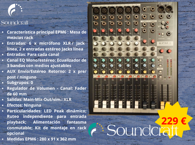 Mesa Mezclas Soundcraft EPM6