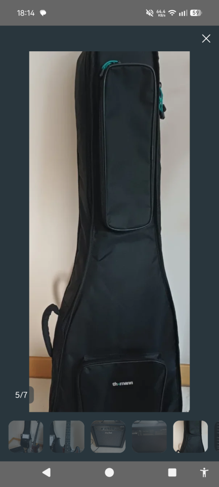 Bajo eléctrico Harley Benton PJ-4 SBK Deluxe Series y amplificador 20W bajo de segunda mano · Foto 5 de 7 · Madrid · 150 €