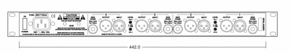 LA Audio G400, puerta ruido 4Ch, precintada, disponibles 5 unidades.