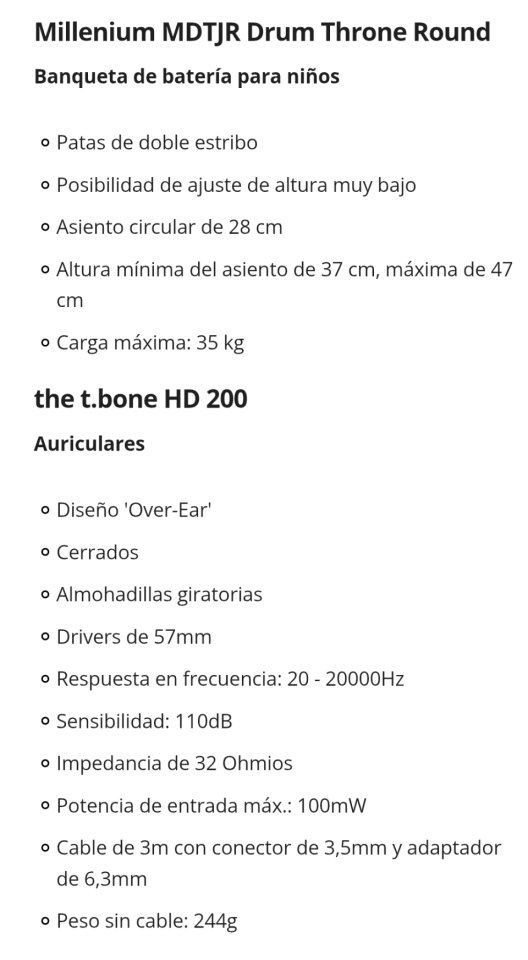 Batería Millenium MPS-150 E-Drum Junior Bundle