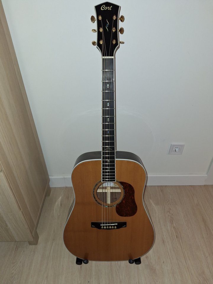 Guitarra acústica Cort Gold D8 maciza + funda