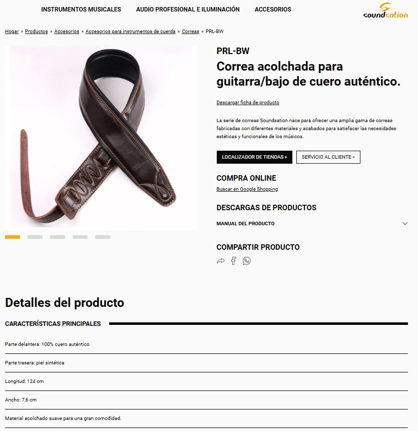 Correa Guitarra/Bajo Cuero Acolchada Sound Station