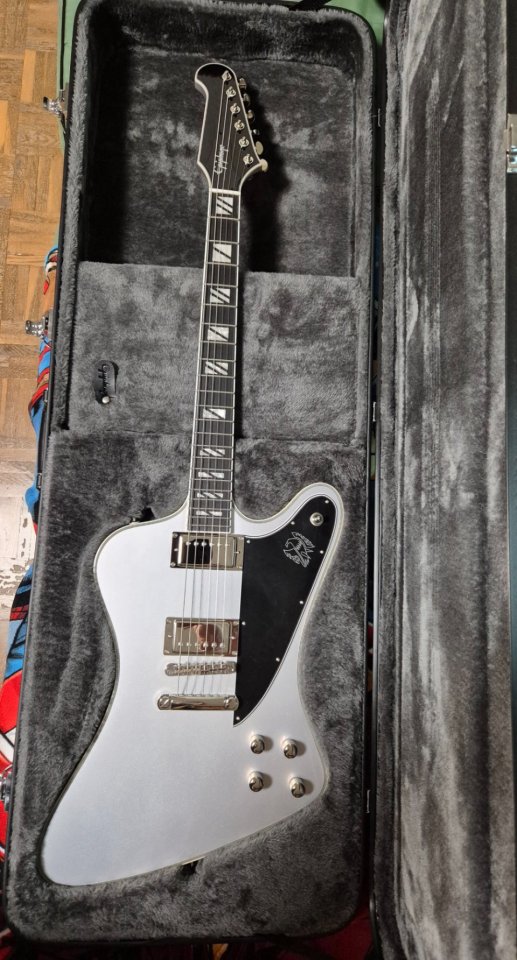 Epiphone Futura Firebird Quicksilver + Estuche rígido Epiphone de segunda mano · Foto 1 de 7 · Murcia · 800 €