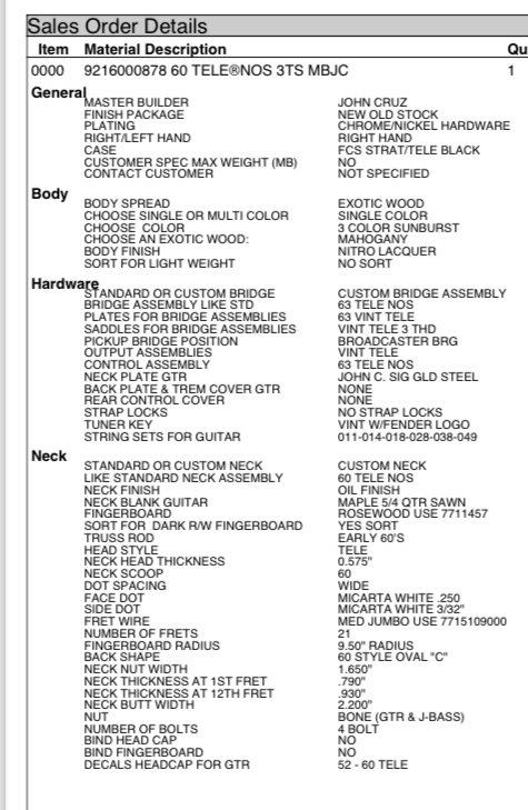 Fender Telecaster60 John Cruz Masterbuilt de segunda mano · Foto 10 de 10 · Almería · 10000 €