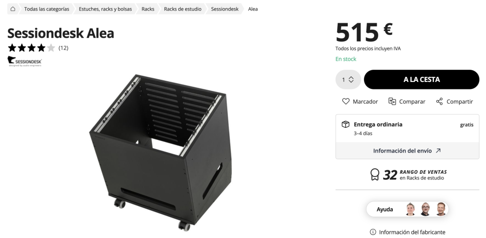 Mesa rack para estudio Sessiondesk Alea + Sessiondesk Nivel