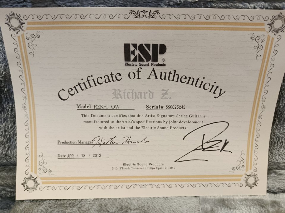 ESP Richard Z Kruspe RZK‑I OW- Primera edición