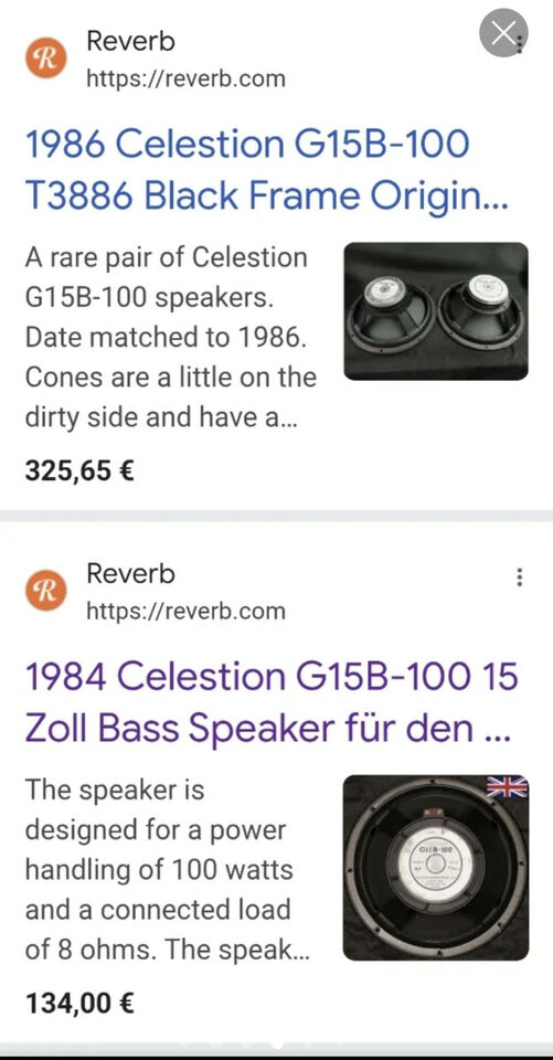 Altavoz Bajo y Guitarra Celestion G15B-100 de segunda mano · Foto 3 de 6 · Pontevedra · 90 €