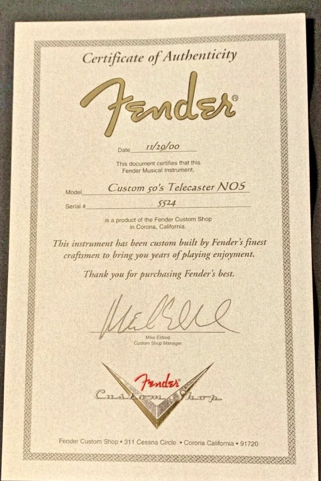 Fender Telecaster Custom Shop NOS 50's; Año 2000 de segunda mano · Foto 6 de 10 · Córdoba · 3900 €