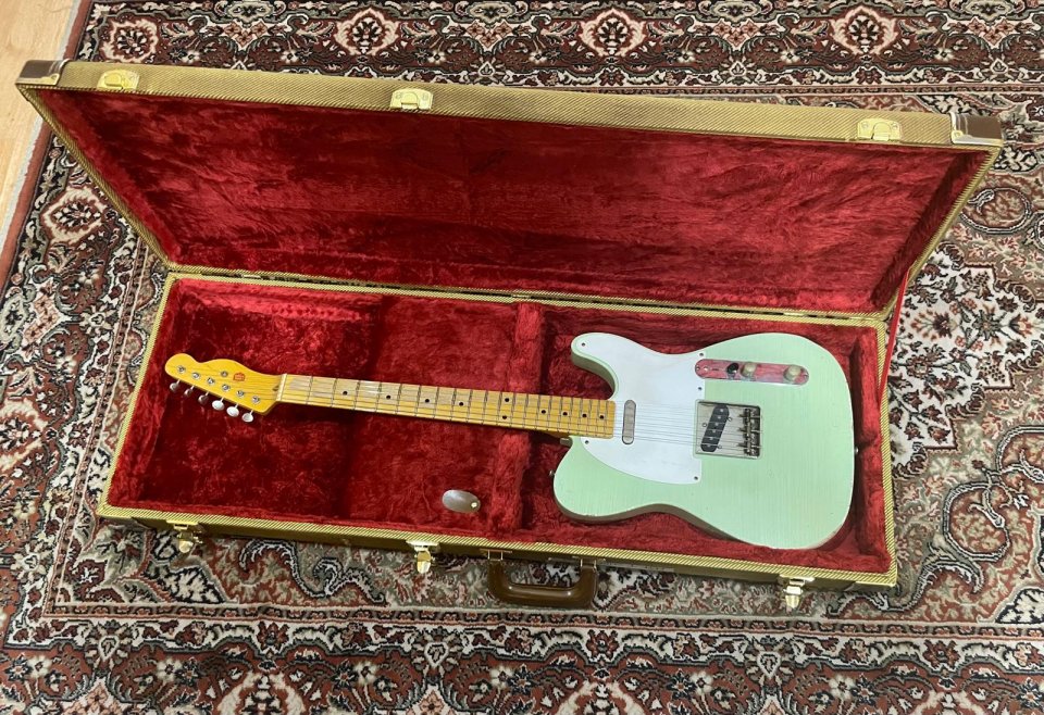 Telecaster MJT Custom Build 2014 (Surf Green / Nitro Relic) + Porter Pickups + Estuche Tweed de segunda mano · Foto 9 de 10 · Bizkaia · 1650 €