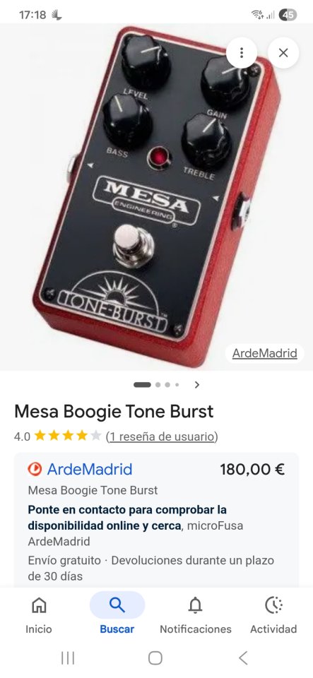 Mesa Boogie Tone burst de segunda mano · Foto 5 de 5 · Madrid · 120 €