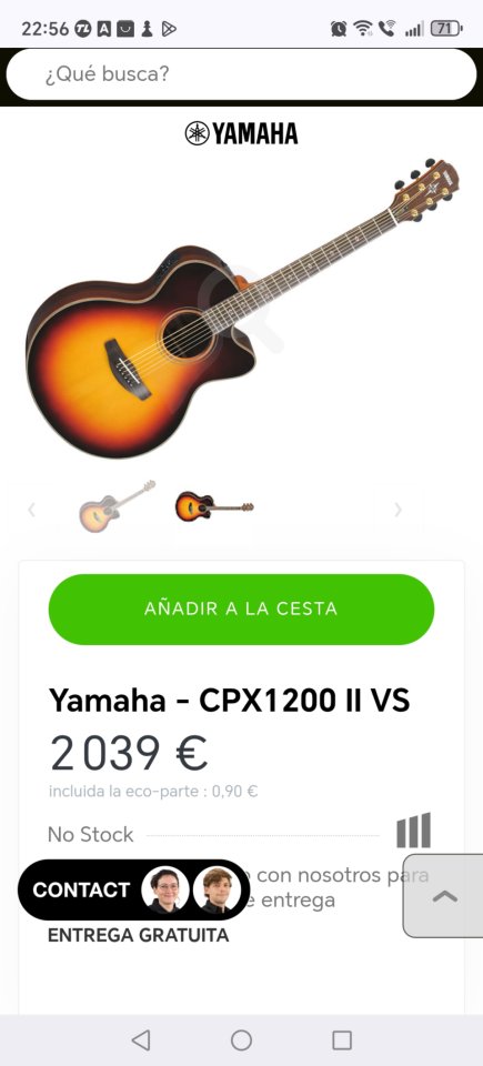 Guitarra electroacustica Yamaha CPX 1200 VS. de segunda mano · Foto 9 de 9 · Madrid · 870 €