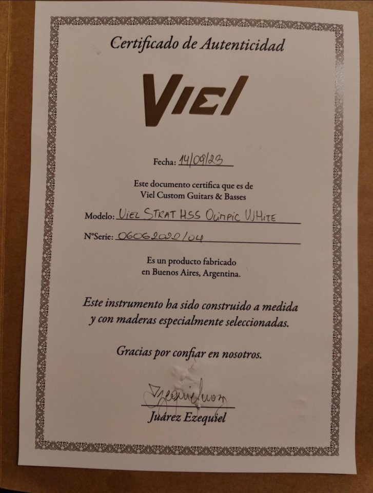 Guitarra Viel Custom Strat Olimpic White Luthier
