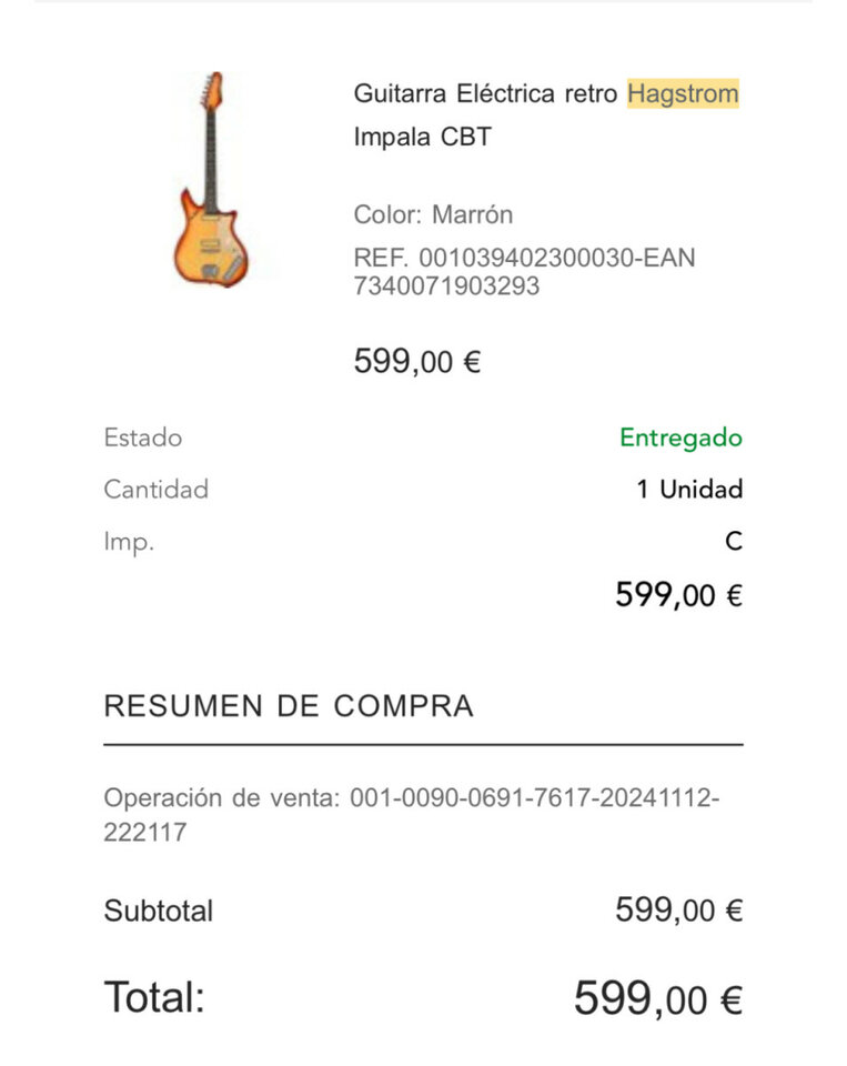 Hagstrom Impala como nueva