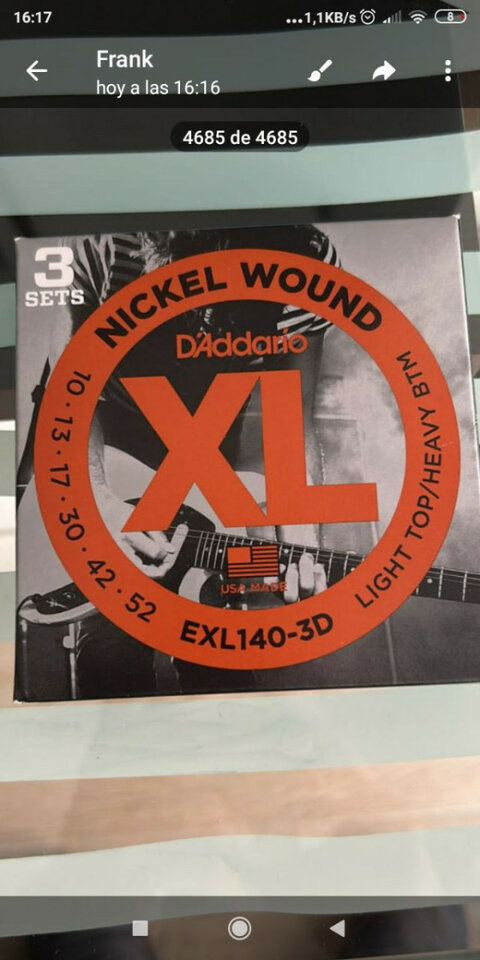 2 sets D'addario 10-52 por sets 9-42 o set de 9.5 o 10-46
