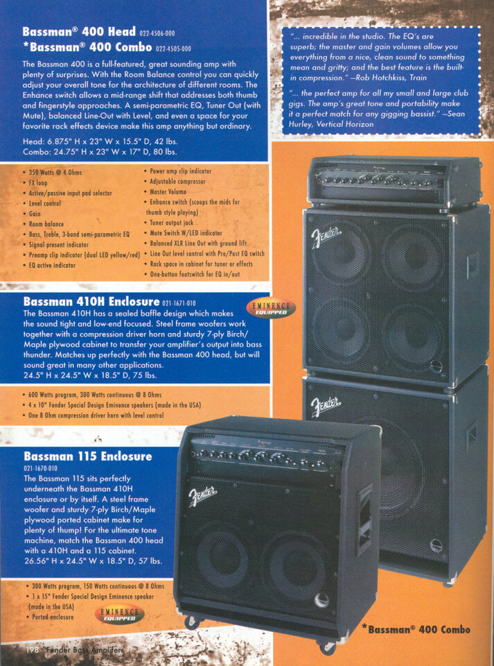 Fender Bassman Cabezal + Pantalla 410. NOS. Sin estrenar.