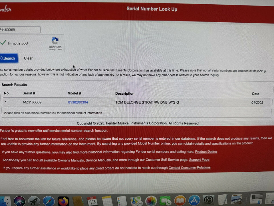 Fender Tom Delonge Artist Series Stratocaster 2004