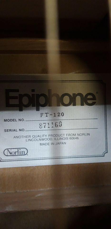 Epiphone , FT 120, año 1.977, fabricada en Japon, modelo raro