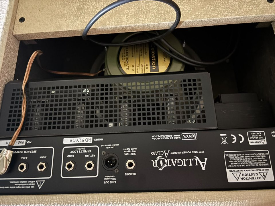 Vendo Combo Laboga Alligator 30W Pure A-Class + Celestion G12H + Flycase y Extras de segunda mano · Foto 3 de 4 · Barcelona · 1100 €