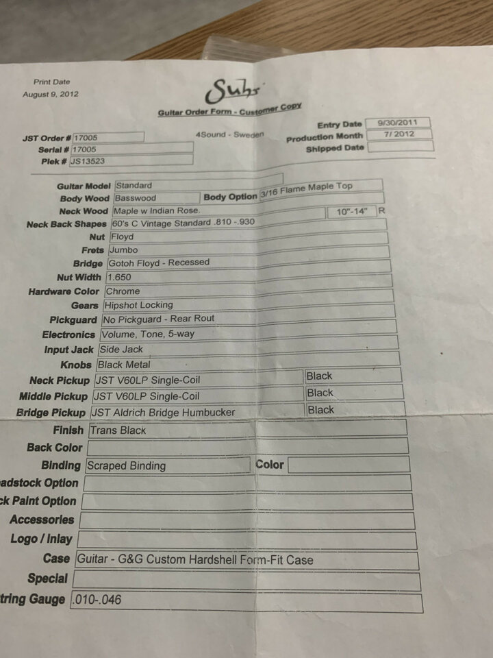 Suhr Standard Floyd Rose/True temperament