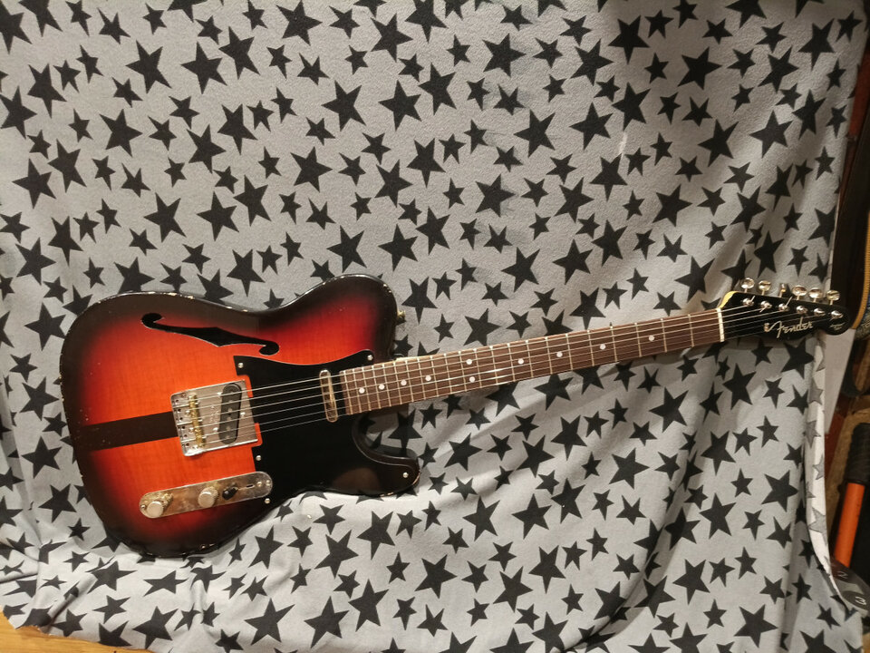 TELECASTER Cuerpo MJT Thinline relic usa + Mástil Fender japan.