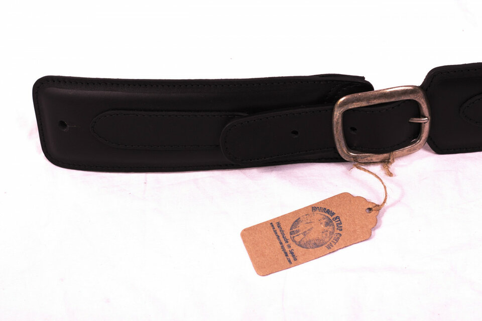 Bourbon Strap Guitar Black Buckle Leather Strap