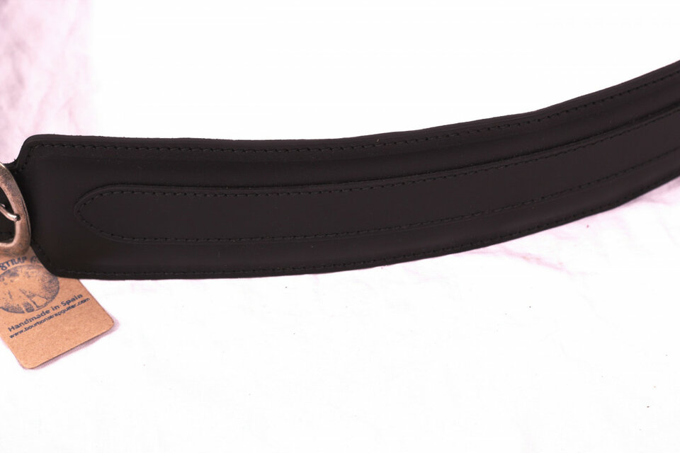 Bourbon Strap Guitar Black Buckle Leather Strap