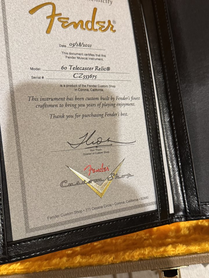 Fender telecaster Custom, custom shop, relic