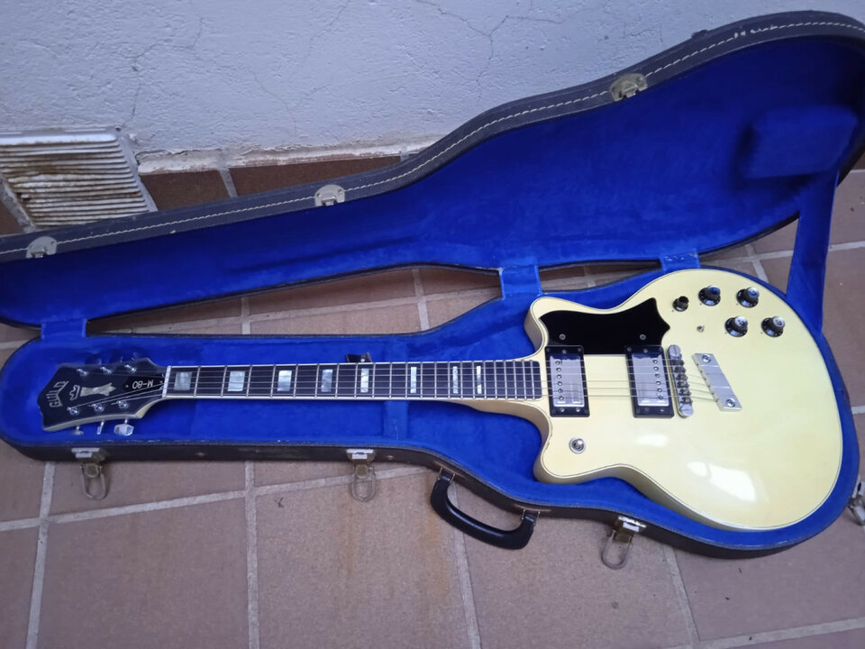 1976 Guild M-80CS M80 en Polaris White USA