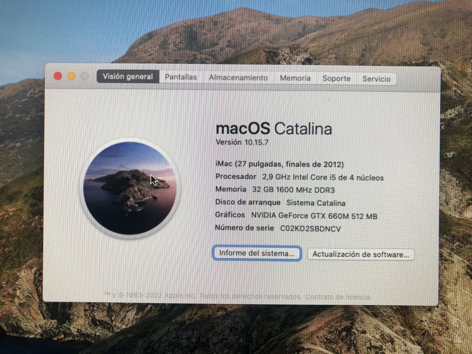Imac 27 - 32GB de Ram y Disco SSD de 4 Tb.
