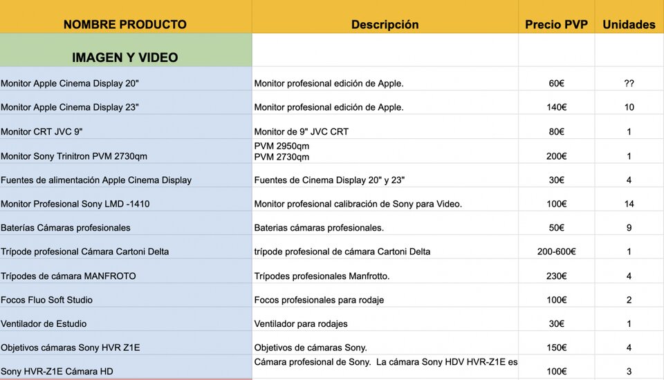 Liquidación ESTUDIO analógico de audio y video Madrid