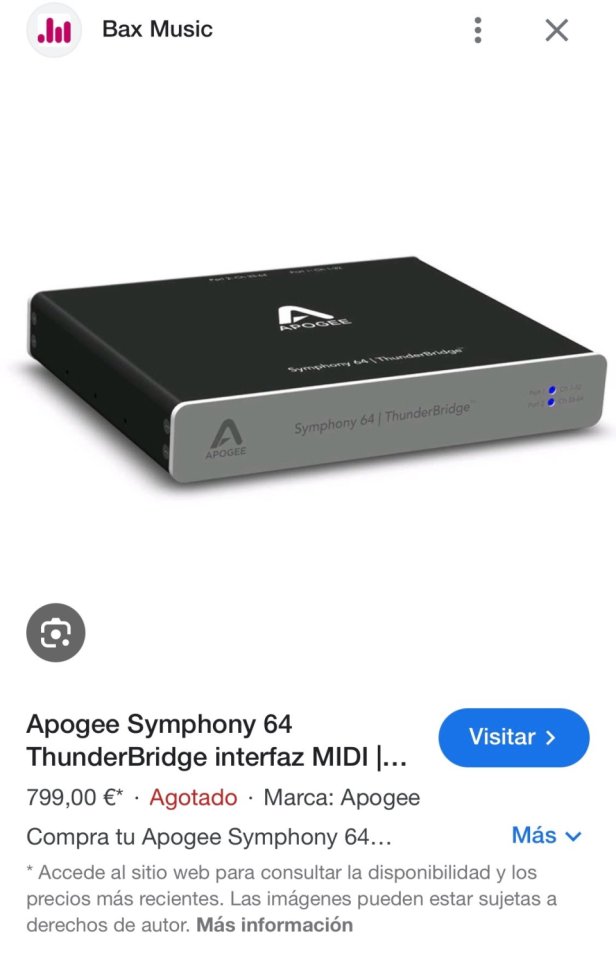 Apogee Thunderbridge + 2x X-Symphony cards