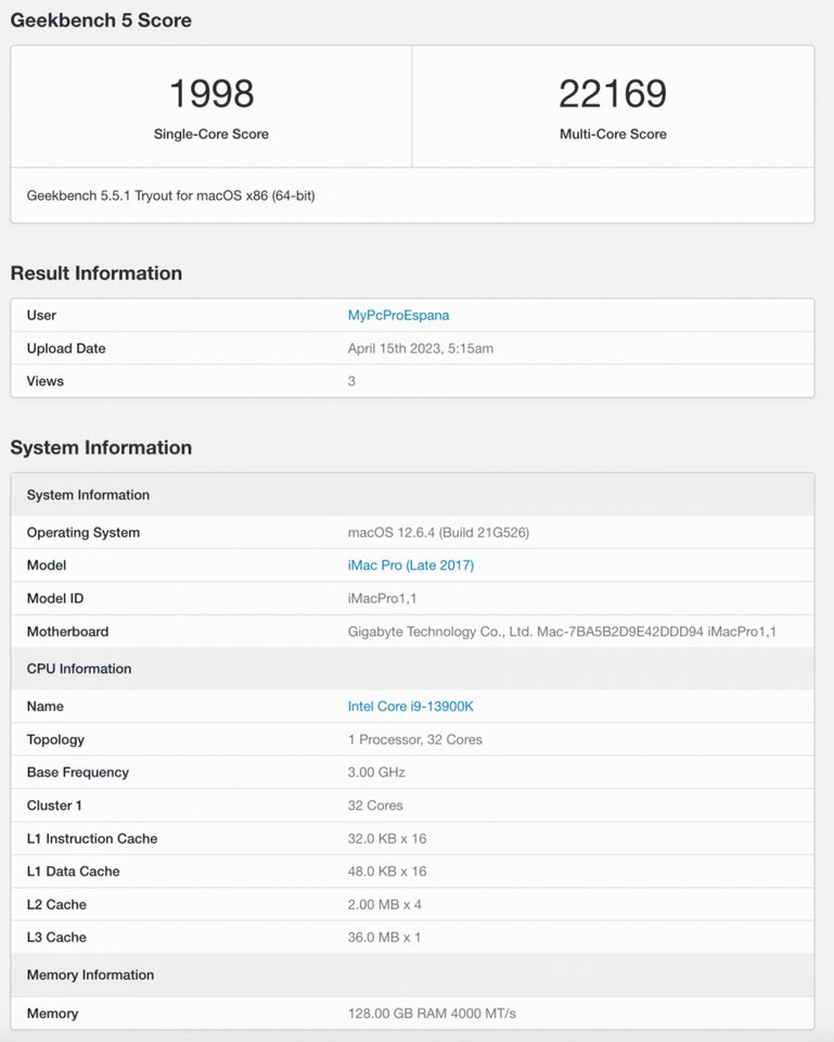 MyPc Pro - Mac OS / Windows - i9 14900K - 192 GB RAM - Thunderbolt 3 - SSD