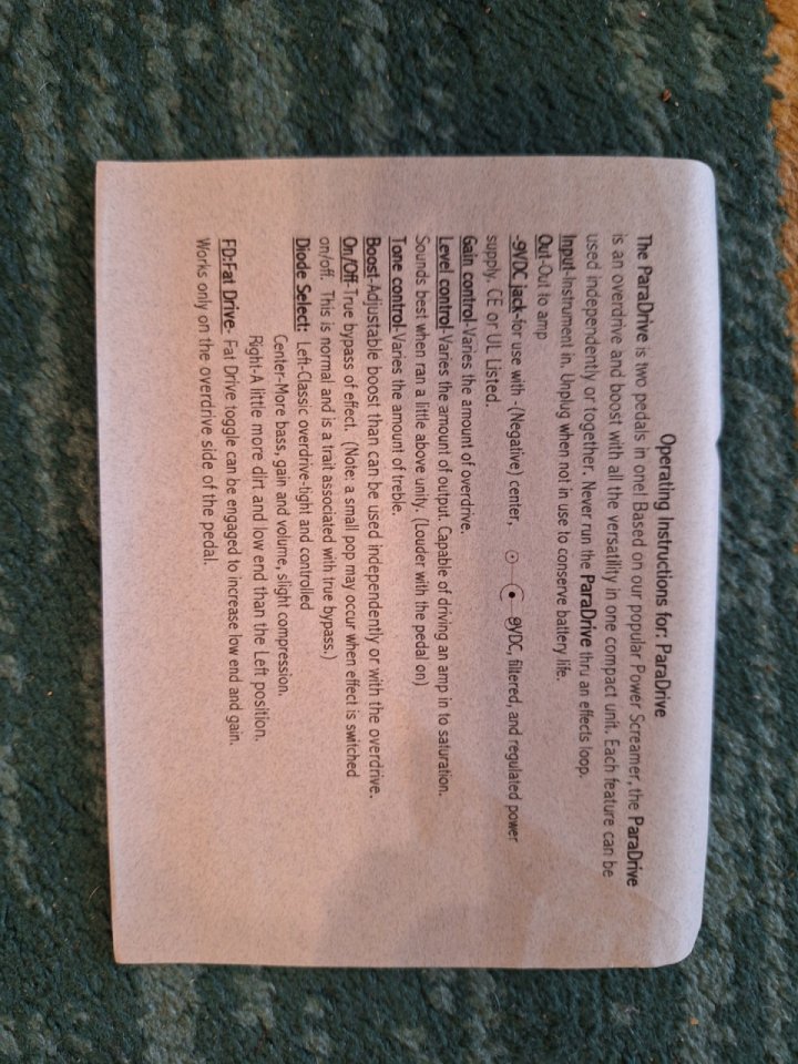 Pedal Overdrive Boost H.B.E. PARADRIVE de segunda mano · Foto 5 de 5 · Madrid · 110 €