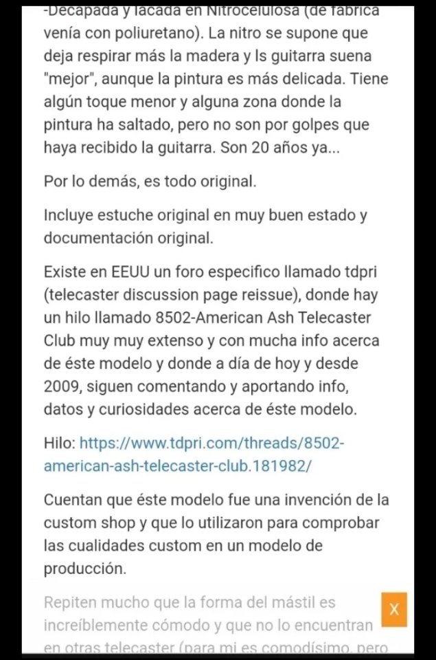 Fender "8502 American Series ash Telecaster" del año 2006