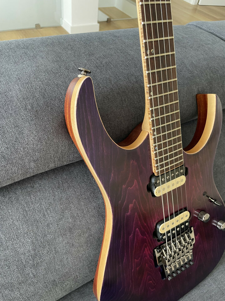 Guitarra por partes con mástil Ibanez RG 1880 J Custom, Purple Doom, 2000