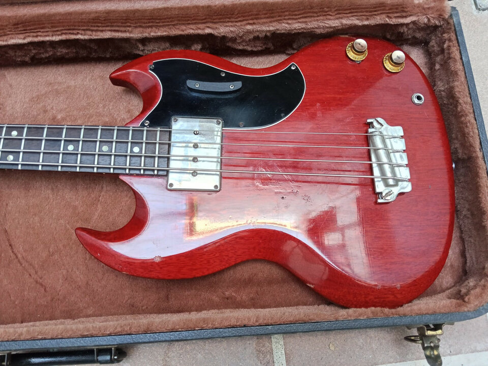 1965 Gibson EB-0 original Bass, en Cardinal Red