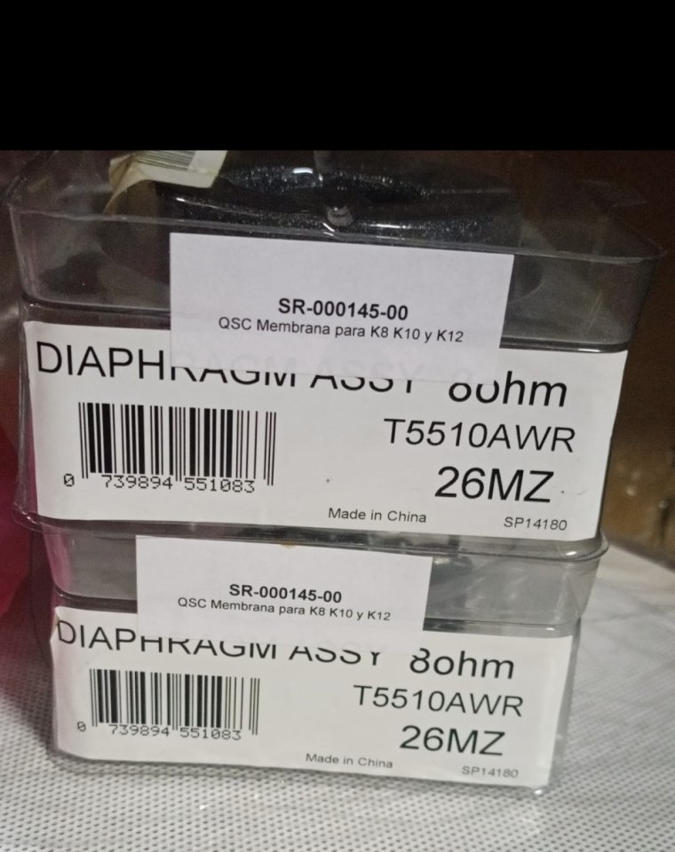 Repuesto de membrana para altavoces QSC K8 K10 K12