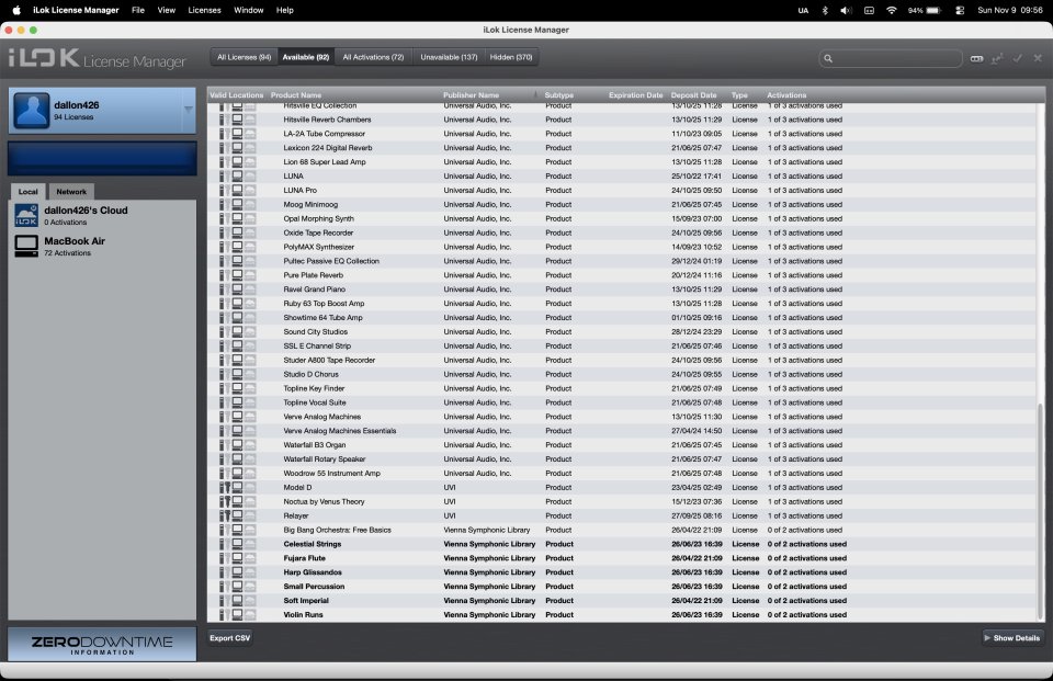 Cuenta de Ilok con Universal Audio y más