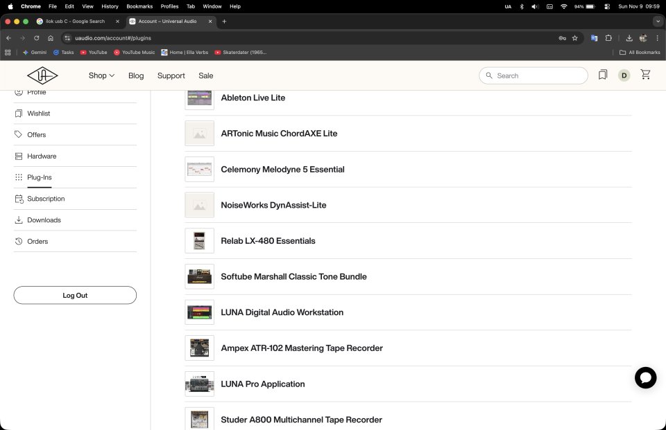 Cuenta de Ilok con Universal Audio y más