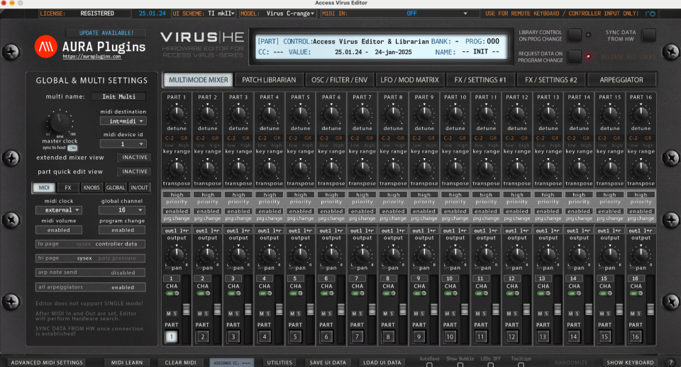 Virus TI2 Desktop + Rack Ears + AURA plugin licence de segunda mano · Foto 4 de 4 · Málaga · 1300 €