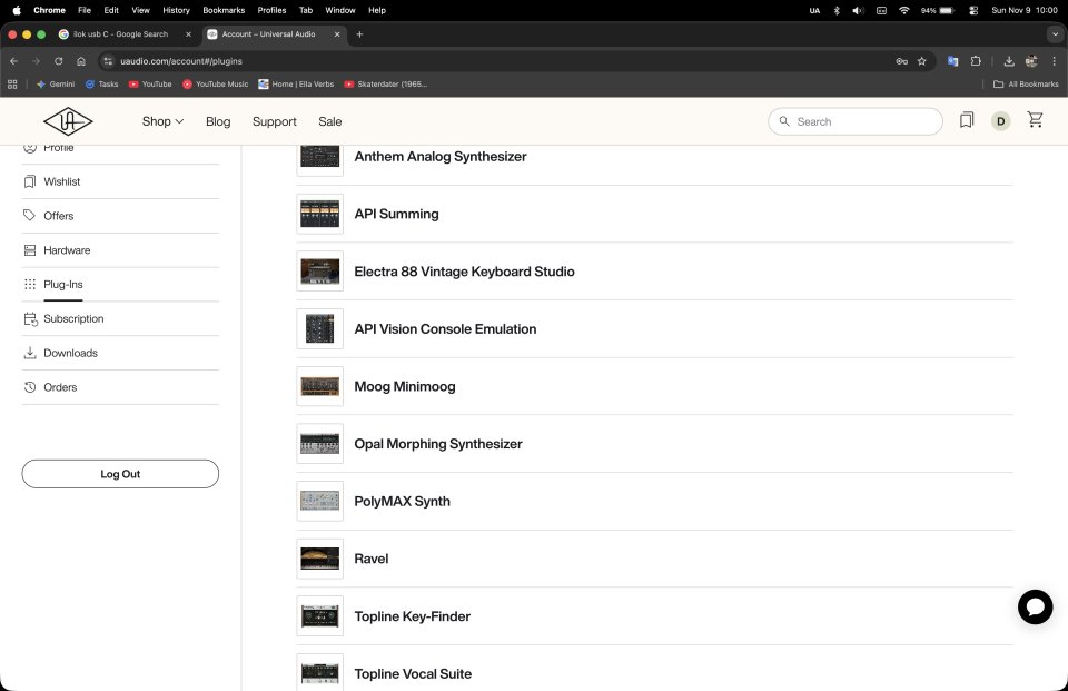 Cuenta de Ilok con Universal Audio y más