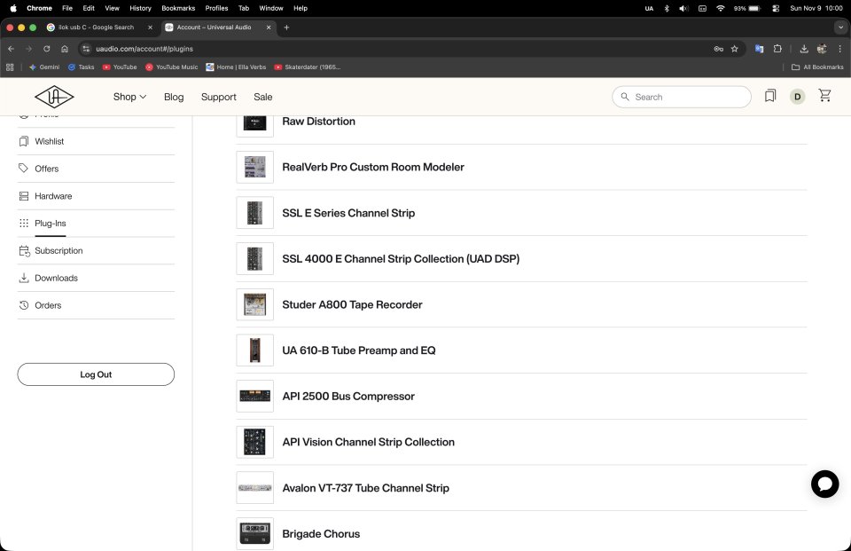 Cuenta de Ilok con Universal Audio y más